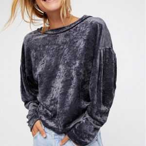Free People Grey Velvet Milan Pullover NWT!